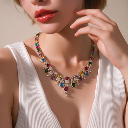 The Rainbow Sapphire Fringe Necklace.