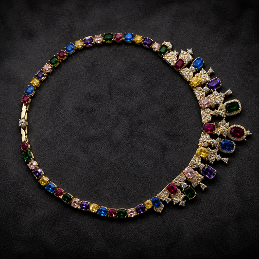 The Rainbow Sapphire Fringe Necklace.