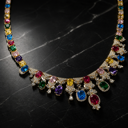 The Rainbow Sapphire Fringe Necklace.
