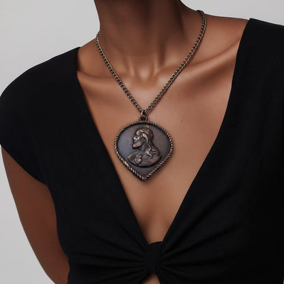 The Classical Profile Pendant Necklace.
