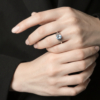 The Blue Topaz Botanical Ring.