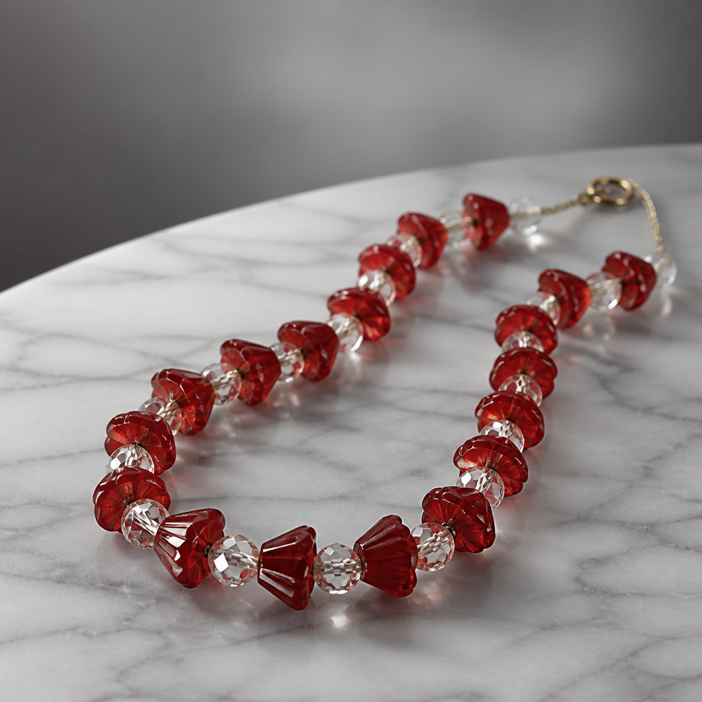 The Cherry Amber Beaded Necklace.