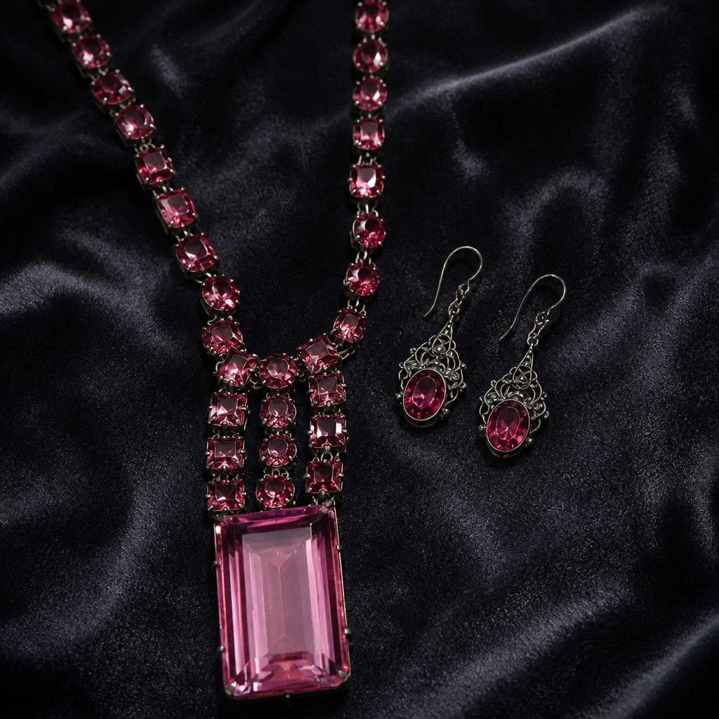 The Fuchsia Art Deco Jewellery Set