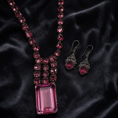 The Fuchsia Art Deco Jewellery Set