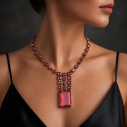 The Fuchsia Art Deco Jewellery Set