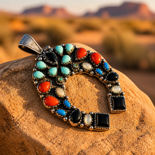 The Southwestern Multi-Stone Naja Pendant.