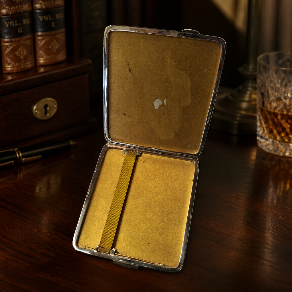Antique and Hand-Painted Enamel Cigarette/Card Case