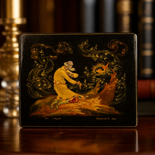 1969 Bakanov Palekh Keepsake Box (The Golden Wish Palekh Box)