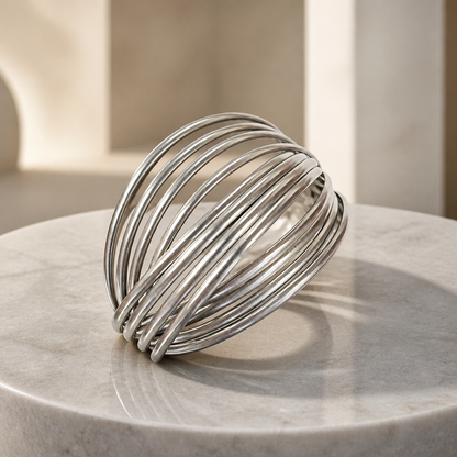 The Sculptural Silver Wire Cuff