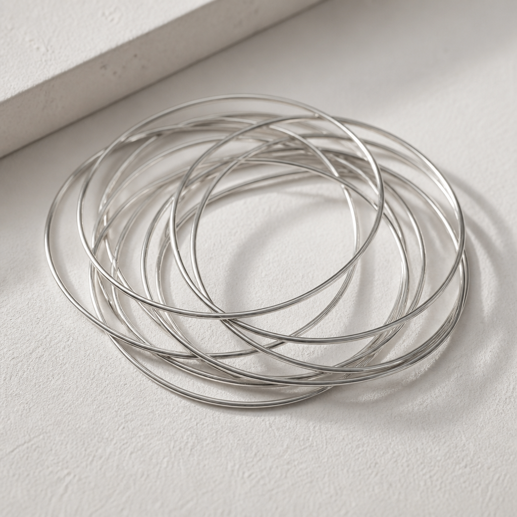 The Sculptural Silver Wire Cuff