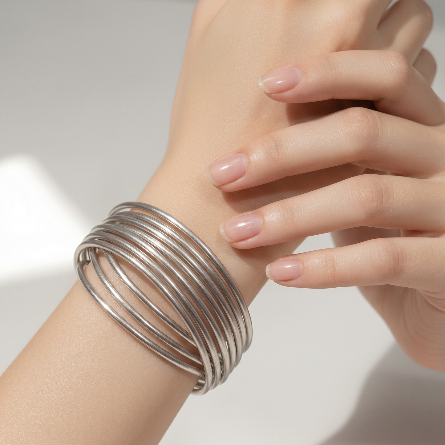 The Sculptural Silver Wire Cuff