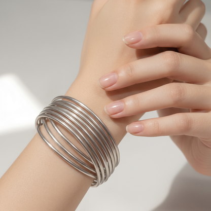 The Sculptural Silver Wire Cuff