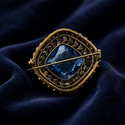 The Sapphire Blue Laurel Brooch.