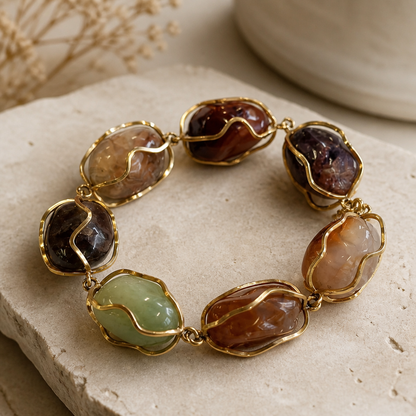 The Bohemian Gemstone Wire-Wrap Bracelet