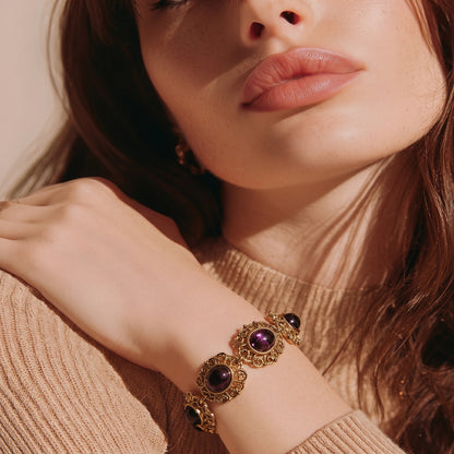 The Amethyst Filigree Link Bracelet