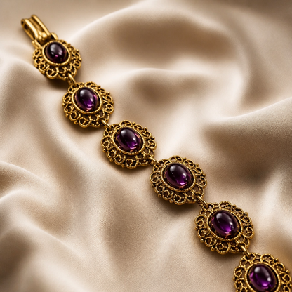 The Amethyst Filigree Link Bracelet