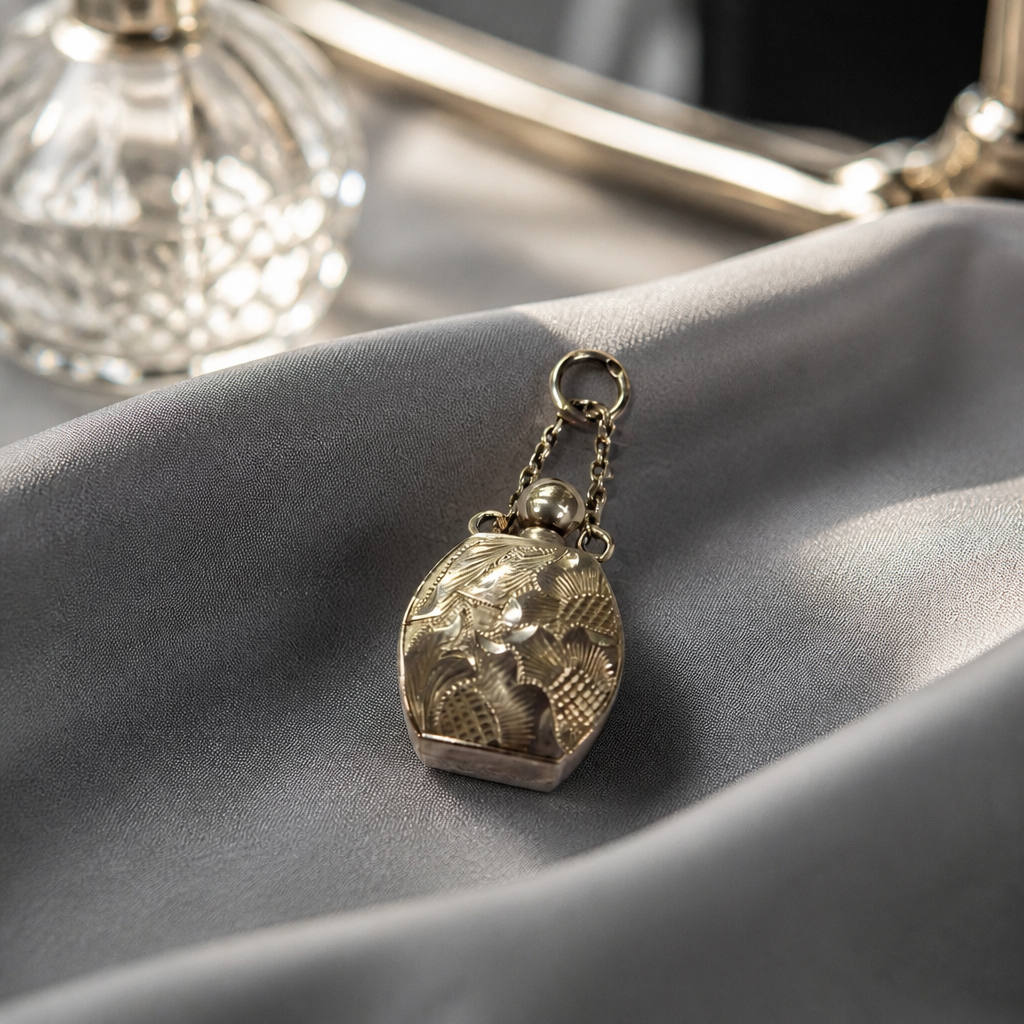 The Engraved Silver Perfume Pendant