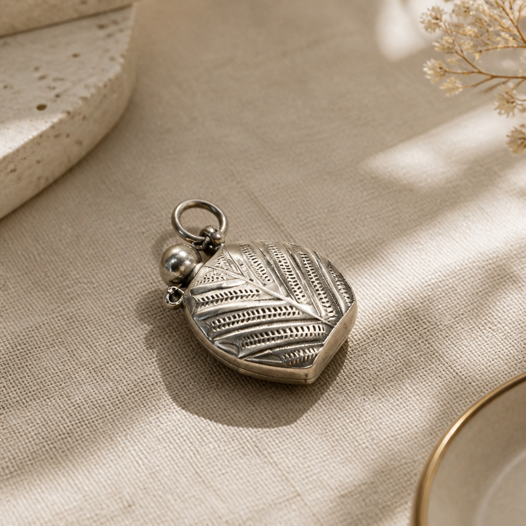 The Engraved Silver Perfume Pendant