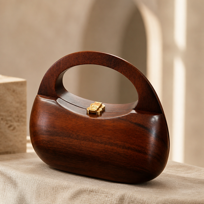 The ROCIO Coco Sculptural Wood Handbag