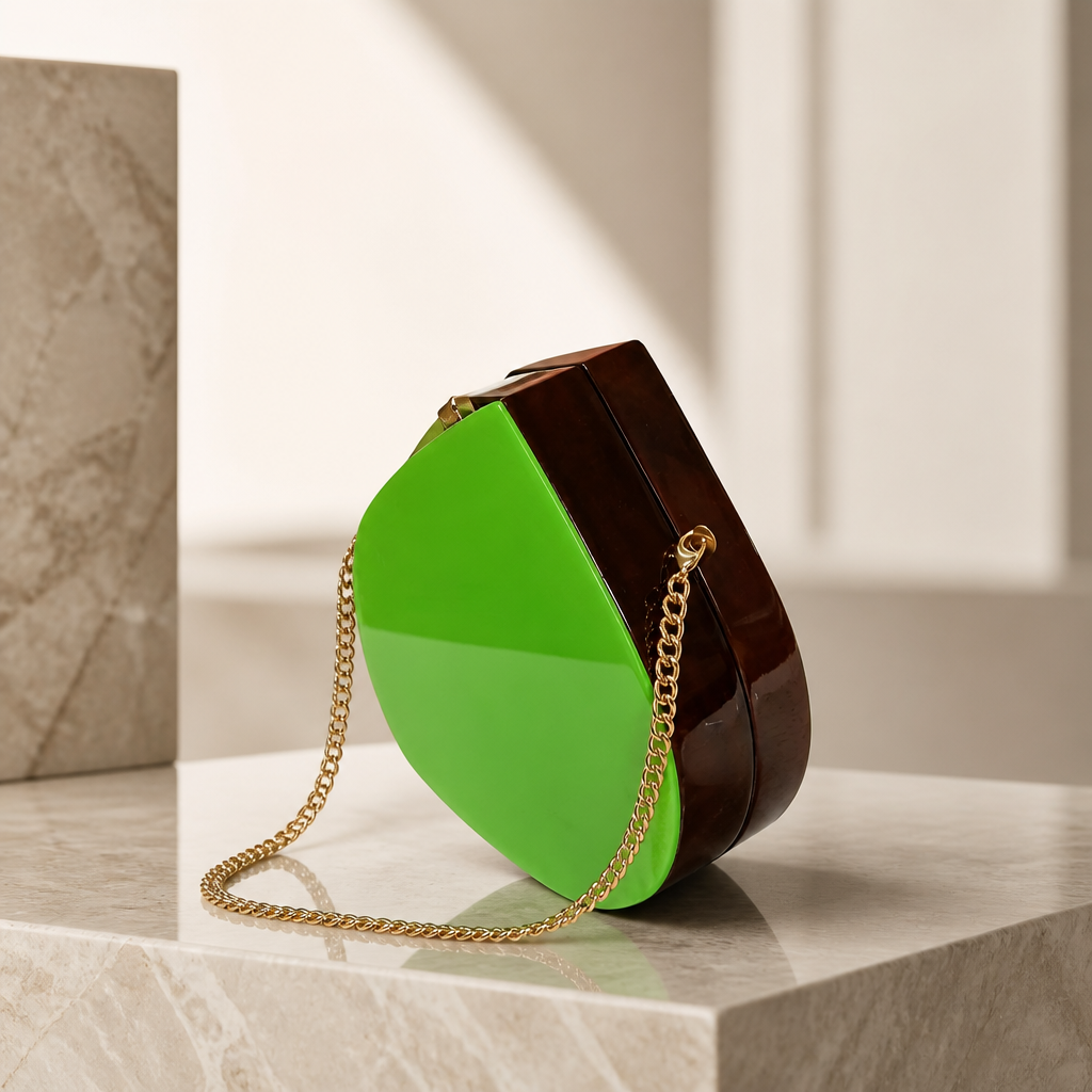 The ROCIO Lime Green Sculptural Clutch