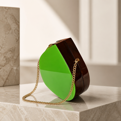 The ROCIO Lime Green Sculptural Clutch