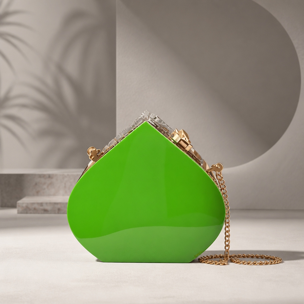 The ROCIO Lime Green Sculptural Clutch