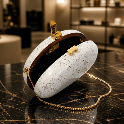 The ROCIO Oscar Acacia Wood Clutch