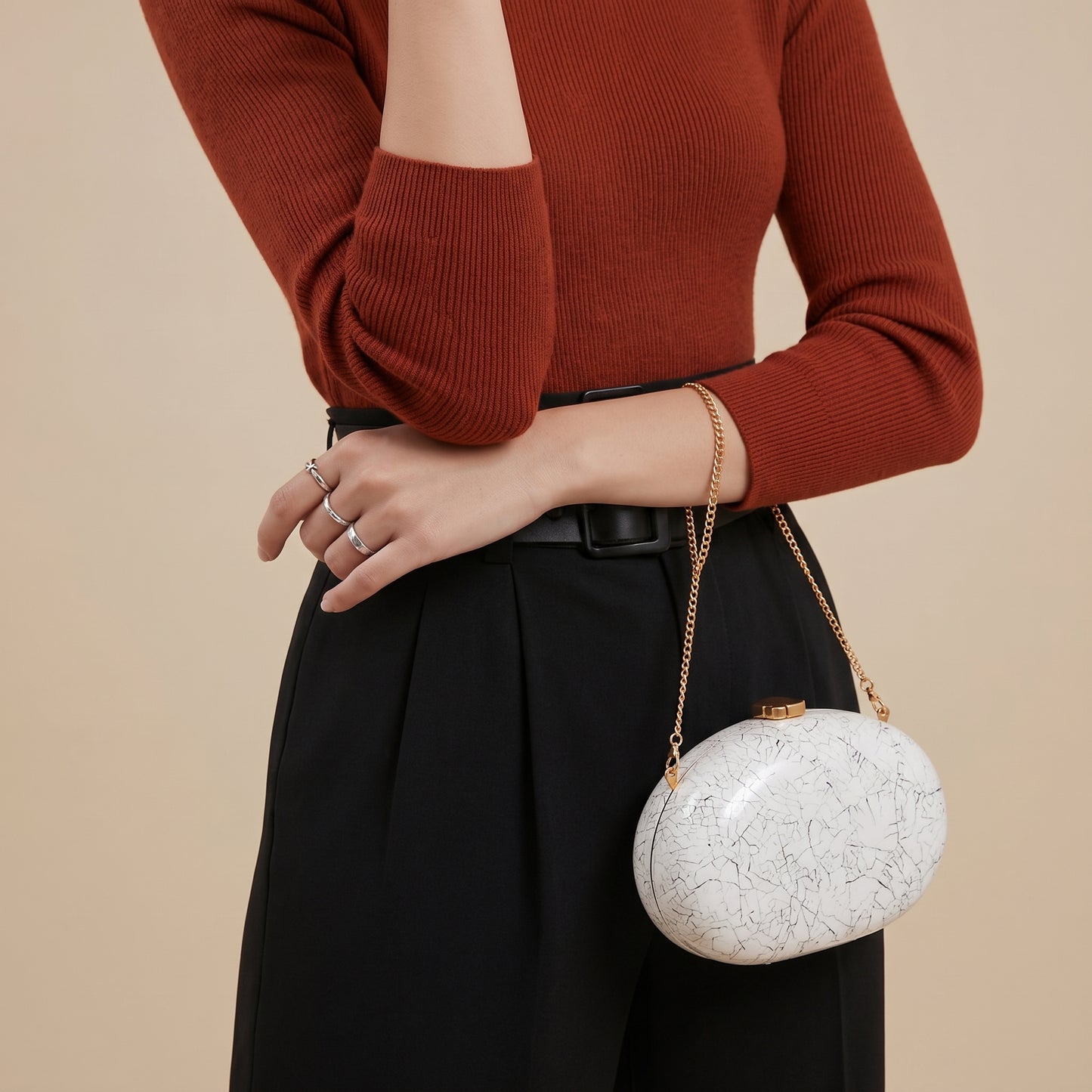The ROCIO Oscar Acacia Wood Clutch