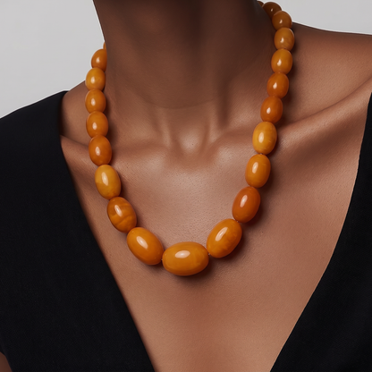 The Graduated Honey Amber Necklace.