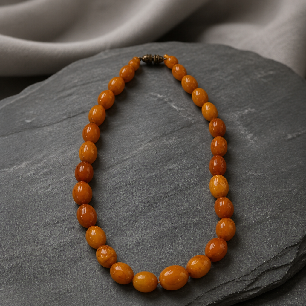The Graduated Honey Amber Necklace.