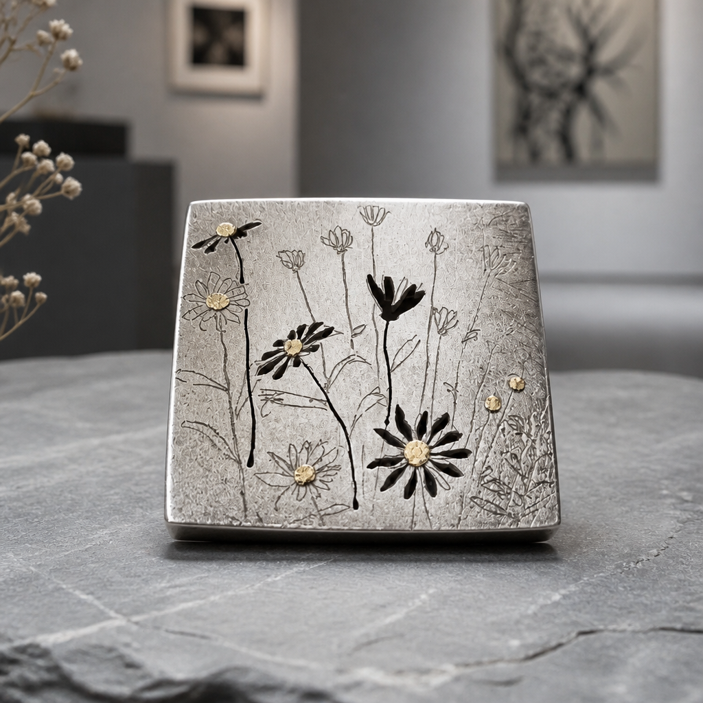 The Embossed Wildflower Meadow Brooch