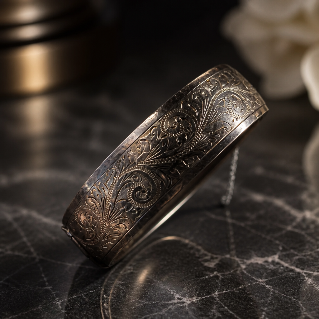 The Engraved Floral Cuff Bracelet.