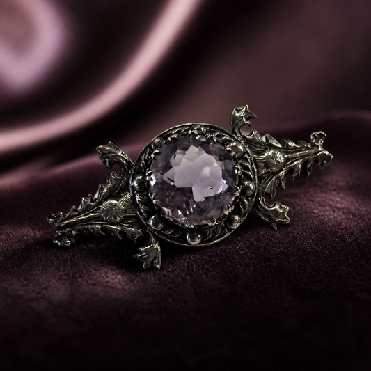 The Amethyst Silver Filigree Brooch.