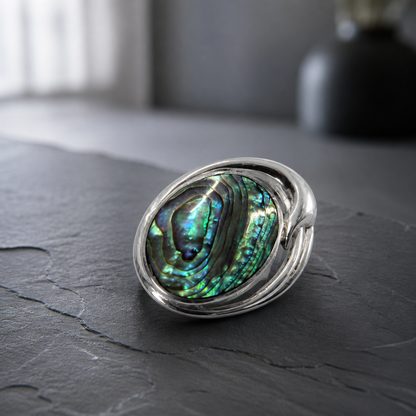 The Mexican Sterling Silver Abalone Ring.