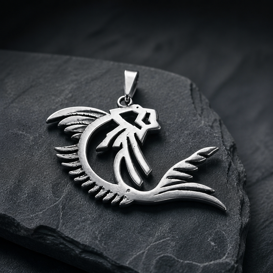 The Abstract Silver Fish Pendant.