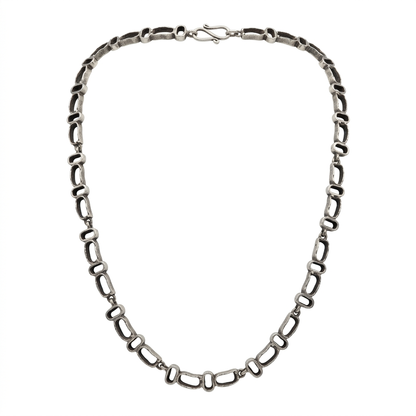 The Oxidized Geometric Link Necklace.