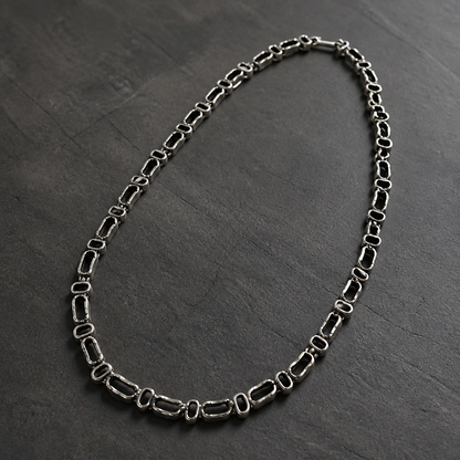 The Oxidized Geometric Link Necklace.