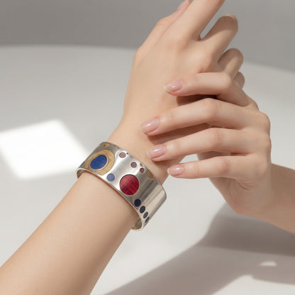 Frank Lloyd Right silver & Enamel Bangle & necklace set