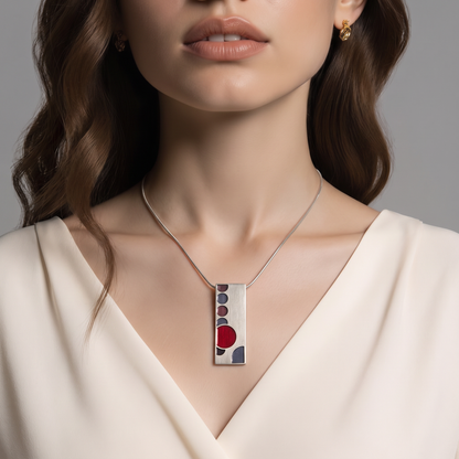 Frank Lloyd Right silver & Enamel Bangle & necklace set
