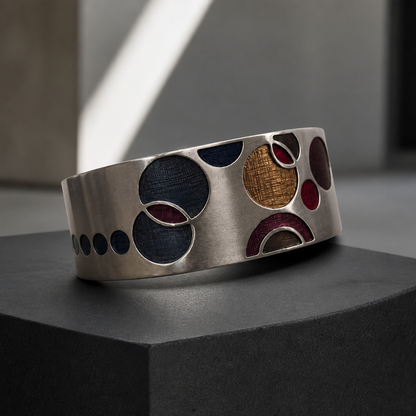 Frank Lloyd Right silver & Enamel Bangle & necklace set