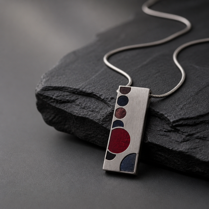 Frank Lloyd Right silver & Enamel Bangle & necklace set