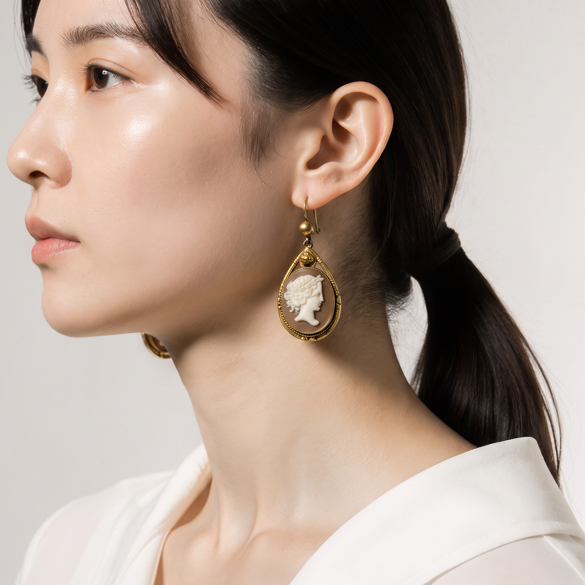 The Vintage Cameo Drop Earrings.