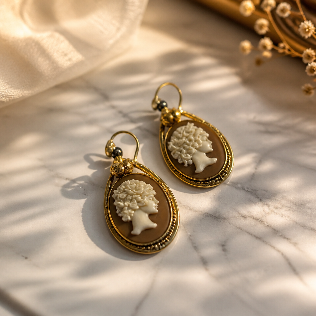 The Vintage Cameo Drop Earrings.