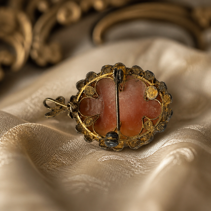 The Golden Cameo Filigree Brooch.