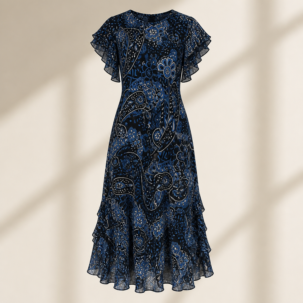 Hope & Ivy Leia Panelled Waist Midi Dress.
