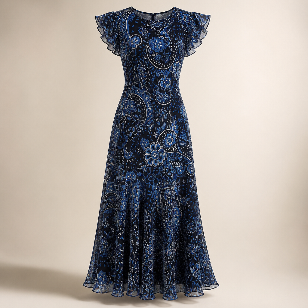 Hope & Ivy Leia Panelled Waist Midi Dress.
