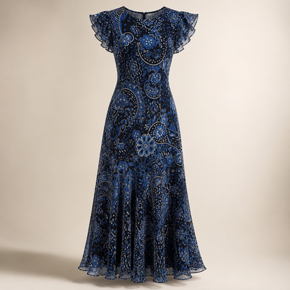 Hope & Ivy Leia Panelled Waist Midi Dress.