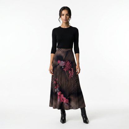 The Black Floral &amp; Geometric Maxi Skirt.