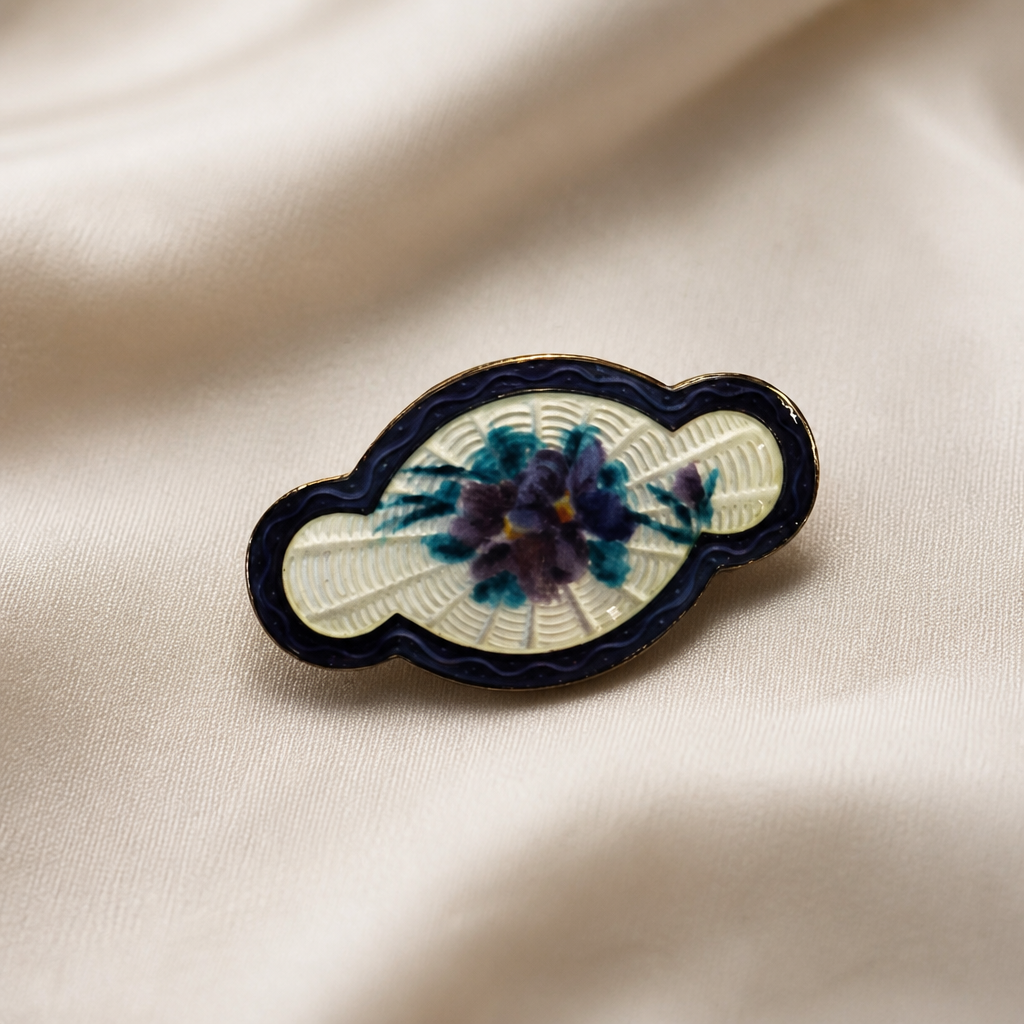The Vintage Blue & White Enamel Brooch.