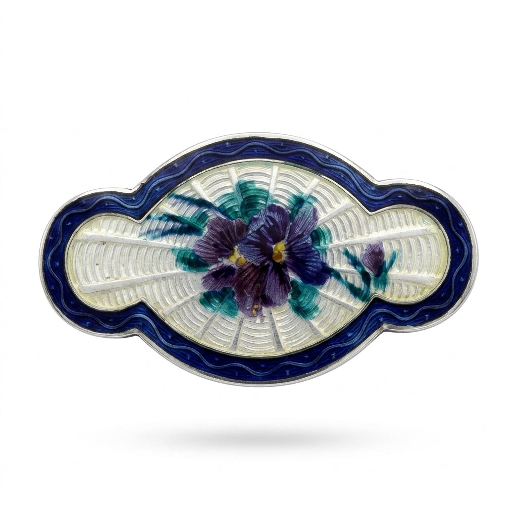 The Vintage Blue & White Enamel Brooch.